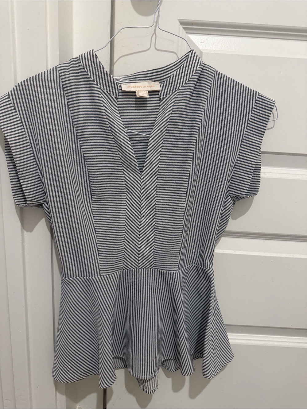Monteau Los Angeles Striped Blouse Shirt